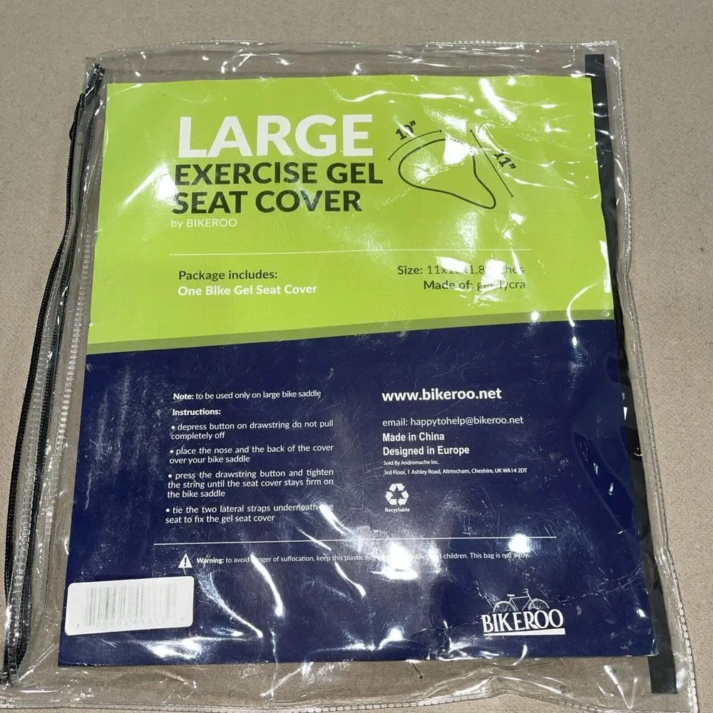 Bikeroo LARGE Exercise Bike Seat Cushion COVER 10x11